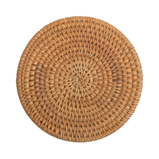 Rattan Placemats Straw Cup Coasters Dining Table Mat Heat Insulation Pot Holder Wicker Drink Coaster Kitchen Accessories(10 cm)