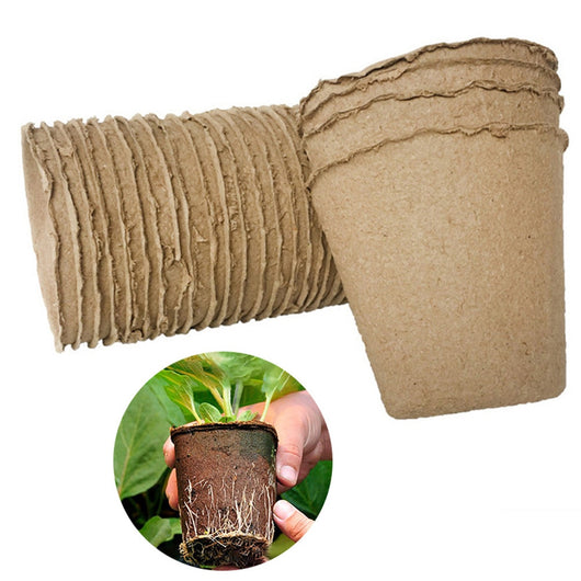 100Pcs Vegetable Fruit Eco-friendly Nursery Cup Moisture-proof Supplies 8x8cm Seedling Raising Pots Garden Biodegradable Pulp
