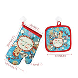 2pcs/set 2020 Christmas Baking Anti-Hot Gloves Pad Oven Dining BBQ Kitchen Mat happy new year Navidad Party Decoration Supplies