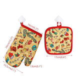 2pcs/set 2020 Christmas Baking Anti-Hot Gloves Pad Oven Dining BBQ Kitchen Mat happy new year Navidad Party Decoration Supplies