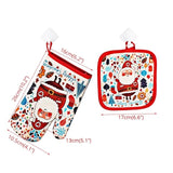 2pcs/set 2020 Christmas Baking Anti-Hot Gloves Pad Oven Dining BBQ Kitchen Mat happy new year Navidad Party Decoration Supplies
