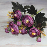 Artificial Flower Fake Peony Vivid 6 Head Autumn Home Room Bridal Hydrangea Decor A