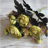 Artificial Flower Fake Peony Vivid 6 Head Autumn Home Room Bridal Hydrangea Decor A