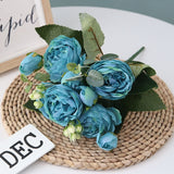5 Big Heads/Bouquet Peonies Artificial Flowers Silk Peonies Bouquet 4 Bud Flowers Wedding Home Decoration Fake Peony Rose Flower