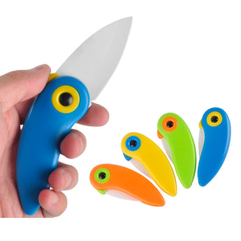 Portable Mini Bird Ceramic Knife Pocket Folding Knives Outdoor Camping Survival Kitchen Fruit Vegetable Paring Knife Tools