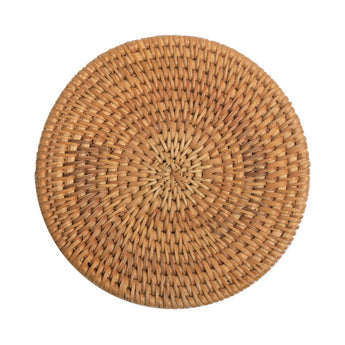 Rattan Placemats Straw Cup Coasters Dining Table Mat Heat Insulation Pot Holder Wicker Drink Coaster Kitchen Accessories(10 cm)