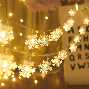 YINUO LIGHT 1.5M 3M Snowflake LED Fairy Lights Flash String Lights Battery Wedding Party Christmas Lights Decoration Garlands