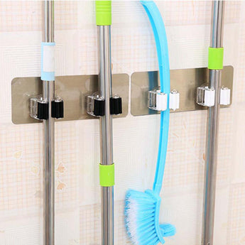 Wall Housekeeper Wall Mounted Mop Organizer Holder PP+PVC Brush Broom Hanger Storage Rack Kitchen Tool Hanging Pipe Hooks