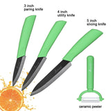 Kitchen Knife Ceramic Knife Cooking set 3" 4" 5" 6" inch + peeler Black Blade Paring Fruit Vegetable Chef Knife Kitchen Tools