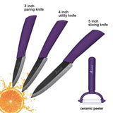 Kitchen Knife Ceramic Knife Cooking set 3" 4" 5" 6" inch + peeler Black Blade Paring Fruit Vegetable Chef Knife Kitchen Tools