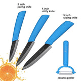 Kitchen Knife Ceramic Knife Cooking set 3" 4" 5" 6" inch + peeler Black Blade Paring Fruit Vegetable Chef Knife Kitchen Tools