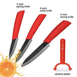 Kitchen Knife Ceramic Knife Cooking set 3" 4" 5" 6" inch + peeler Black Blade Paring Fruit Vegetable Chef Knife Kitchen Tools