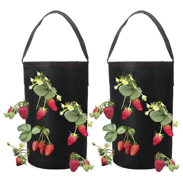Garden Supplies Felt Planting Bag Hanging Strawberry Planting Nonwoven Bare Root Container Flower Seedling Flower Pots Planters