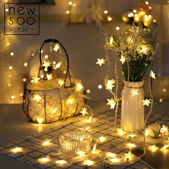 YINUO LIGHT 10/20/100 LED Star String Lights Fairy Garland Lights Led Decoration Christmas Tree Wedding Home Indoor Decoration