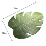Placemat for Dining Table Coasters Leaf Simulation Plant PVC Cup Coffee Table Mat Pad Coasters Kitchen Christmas Home Decoration