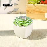 1Set Mini Potted Succulents Cactus Ceramics Bonsai Artificial Flower Fake Plants for Wedding Home Party Landscape Decorative