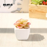 1Set Mini Potted Succulents Cactus Ceramics Bonsai Artificial Flower Fake Plants for Wedding Home Party Landscape Decorative