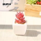 1Set Mini Potted Succulents Cactus Ceramics Bonsai Artificial Flower Fake Plants for Wedding Home Party Landscape Decorative