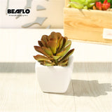 1Set Mini Potted Succulents Cactus Ceramics Bonsai Artificial Flower Fake Plants for Wedding Home Party Landscape Decorative