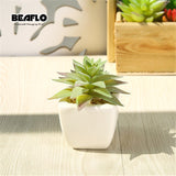 1Set Mini Potted Succulents Cactus Ceramics Bonsai Artificial Flower Fake Plants for Wedding Home Party Landscape Decorative