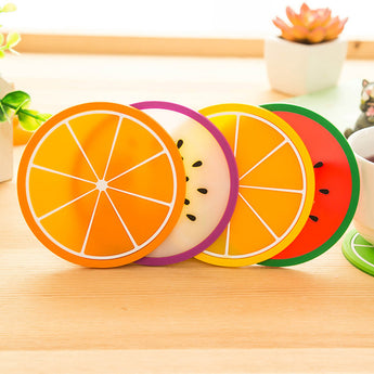 Modern Fashion Fruit Coaster Silicone Cup Drinks Holder Tableware Placemat table mats dining table coasters kitchen accessories
