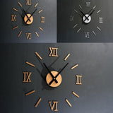 3D Modern Wall Decoration Acrylic Mirror Wall Clock Surface Roman Numerals Wall Clock Stickers Home DIY Decoration Drop Shipping