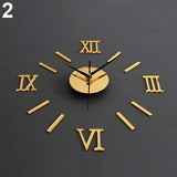 3D Modern Wall Decoration Acrylic Mirror Wall Clock Surface Roman Numerals Wall Clock Stickers Home DIY Decoration Drop Shipping