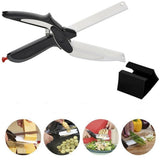 High quality Smart Clever Cutter 2 in 1 Cutting Board utility Stainless Steel Vegetable chef knife Portable kitchen food scissor