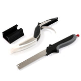 High quality Smart Clever Cutter 2 in 1 Cutting Board utility Stainless Steel Vegetable chef knife Portable kitchen food scissor