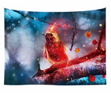 Lannidaa Animals Wolf Tapestry Wall Hanging Cloth Tapestry Home Dorm Backdrop Art Background Decor Psychedelic Tapestry Blanket