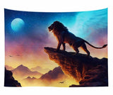 Lannidaa Animals Wolf Tapestry Wall Hanging Cloth Tapestry Home Dorm Backdrop Art Background Decor Psychedelic Tapestry Blanket