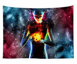 Lannidaa Animals Wolf Tapestry Wall Hanging Cloth Tapestry Home Dorm Backdrop Art Background Decor Psychedelic Tapestry Blanket