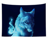 Lannidaa Animals Wolf Tapestry Wall Hanging Cloth Tapestry Home Dorm Backdrop Art Background Decor Psychedelic Tapestry Blanket