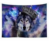 Lannidaa Animals Wolf Tapestry Wall Hanging Cloth Tapestry Home Dorm Backdrop Art Background Decor Psychedelic Tapestry Blanket