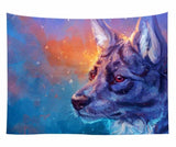 Lannidaa Animals Wolf Tapestry Wall Hanging Cloth Tapestry Home Dorm Backdrop Art Background Decor Psychedelic Tapestry Blanket