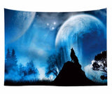 Lannidaa Animals Wolf Tapestry Wall Hanging Cloth Tapestry Home Dorm Backdrop Art Background Decor Psychedelic Tapestry Blanket