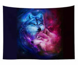 Lannidaa Animals Wolf Tapestry Wall Hanging Cloth Tapestry Home Dorm Backdrop Art Background Decor Psychedelic Tapestry Blanket
