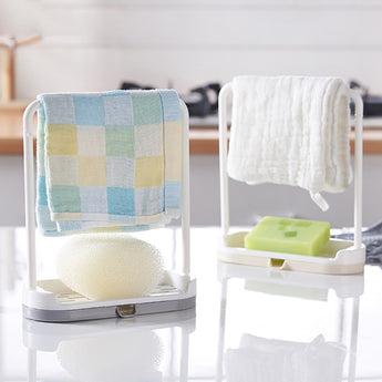 1pc New Kitchen Rack Storage Holders Towel Sponge Rack Holder Organizer Broom Hanging Rack For Kitchen Bathroom Supplies