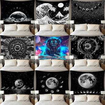 Japan Kanagawa Waves Printed Hanging Tapestry Wall Hanging Tapestries Boho Bedspread Yoga Mat Blanket 95*73cmHome Decor