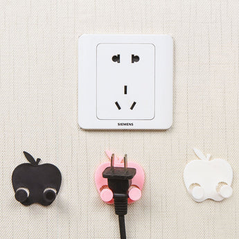 5Pcs Finishing Plug Holder Sticky Hooks Hot Kitchen Tools Kitchen Holder Hanger Home Storage Organizer Rack Random Color