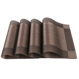 4PCS/Lot PVC Placemat Individual Table Slip-resistant Mat Waterproof Kitchen Dining Table Hot Pad Washable Decorative Placements