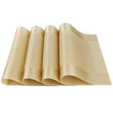 4PCS/Lot PVC Placemat Individual Table Slip-resistant Mat Waterproof Kitchen Dining Table Hot Pad Washable Decorative Placements