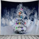 Tapestry Christmas  Wall Hanging Christmas Snow Home Deco Christmas Tree Print Tapestries Large Size Free Shipping Tapestries