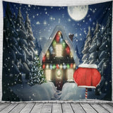 Tapestry Christmas  Wall Hanging Christmas Snow Home Deco Christmas Tree Print Tapestries Large Size Free Shipping Tapestries