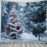 Tapestry Christmas  Wall Hanging Christmas Snow Home Deco Christmas Tree Print Tapestries Large Size Free Shipping Tapestries