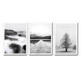 Nordic Poster Black And White Prints Landscape Posters And Prints Forest Wall Art Canvas Painting Decorative Picture Unframed