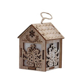 Christmas Tree hanging LED Light Log Cabin Wood House Decoration Showcase Y98E