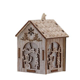 Christmas Tree hanging LED Light Log Cabin Wood House Decoration Showcase Y98E