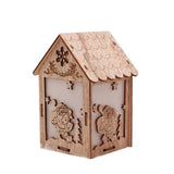 Christmas Tree hanging LED Light Log Cabin Wood House Decoration Showcase Y98E