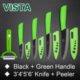 Kitchen knives Ceramic Knives Accessories set 3" Paring 4" Utility 5" Slicing 6" chef Knife+Holder+Peeler Black Blade